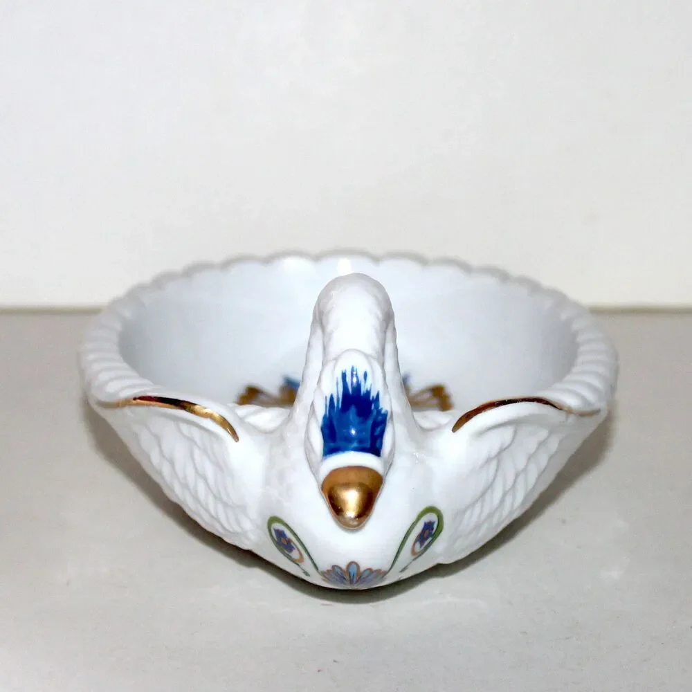 Elizabeth Arden Orient Express Soap Dish Porcelain Swan blue gold Japan